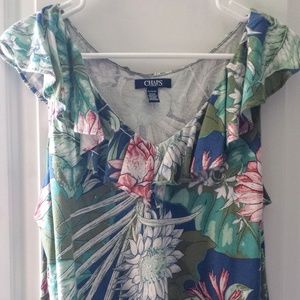 Tropical Ruffle Top
